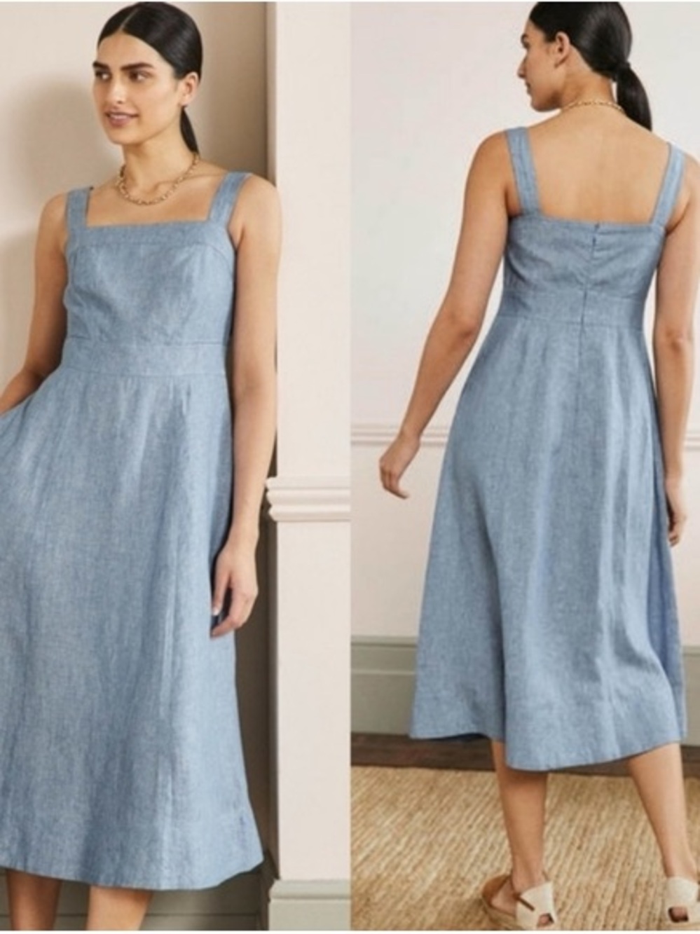 Boden Virginie Linen Midi Dress Sz 20